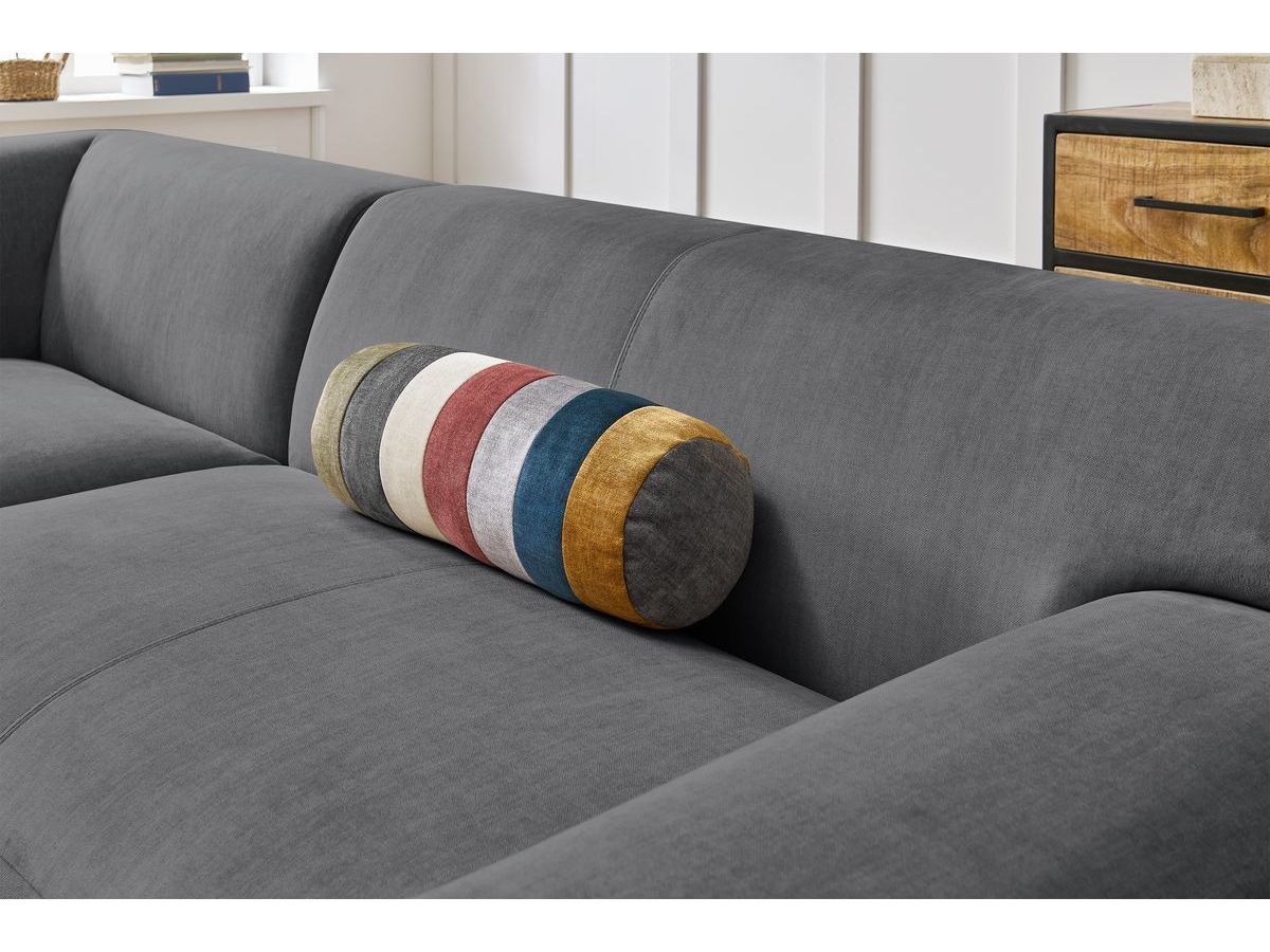 Bobochic Lavena Ecksofa 312 × 220 cm Samt Dunkelgrau Ecke links