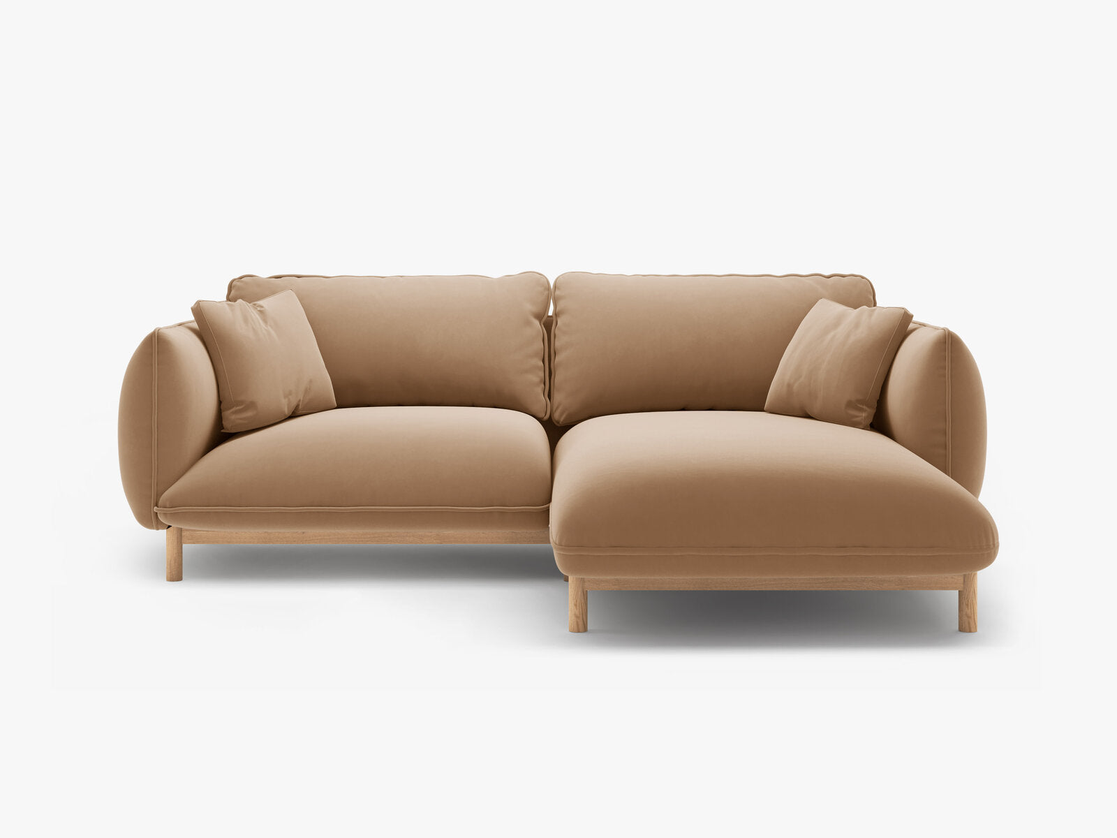 Micadoni Ada Ecksofa 3-Sitzer Rechts Samt Casino Mandelbeige