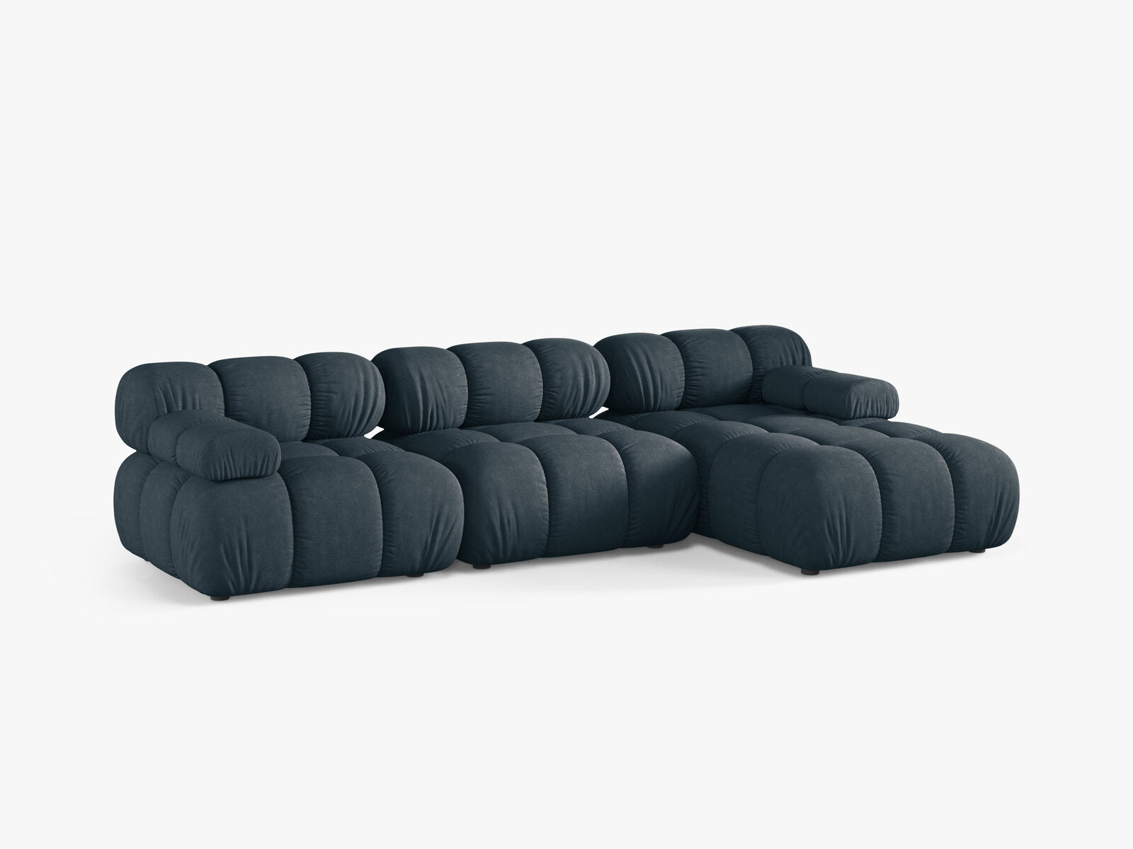 Micadoni Modulares Ecksofa Bellis 4-Sitzer Rechts Strukturierter Stoff Liberty Dunkel Petrol