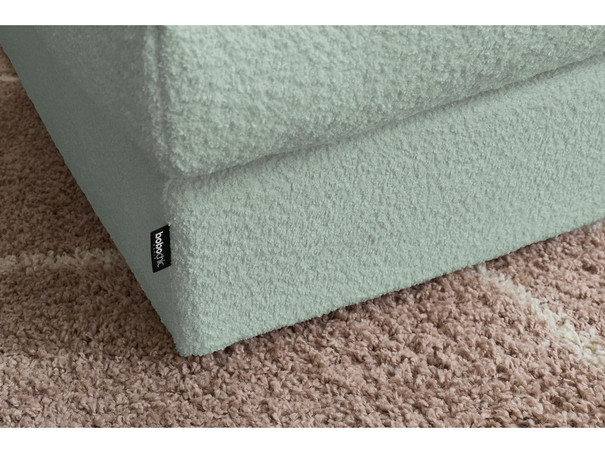Bobochic Paris Ecksofa mit Pouf 369 × 262 cm Bouclé-Stoff Grün