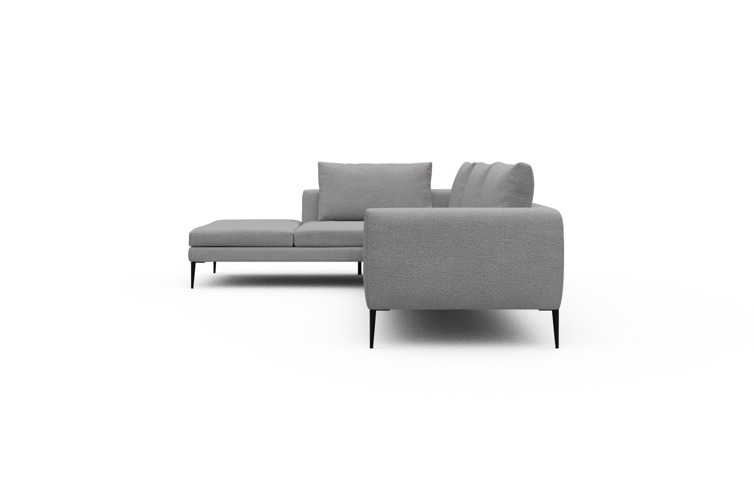 Ecksofa Paul Relax-Ecke rechts mit 3-Sitzer Sama-Grey