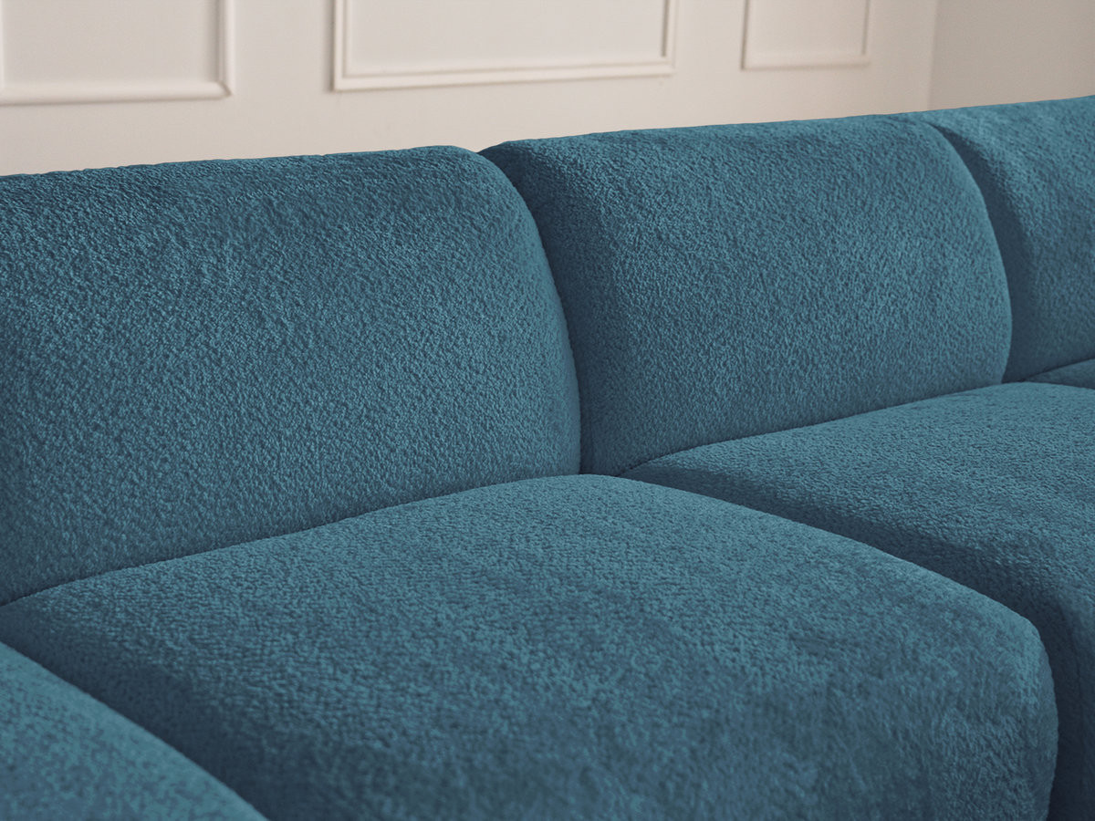 Bobochic Anda Ecksofa 279 × 264 cm Chenille Hellblau Ecke links