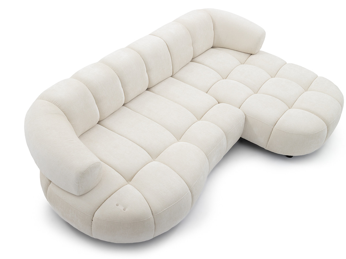 Bobochic Lovely Ecksofa mit Schlaffunktion Stoff Beige Ecke rechts