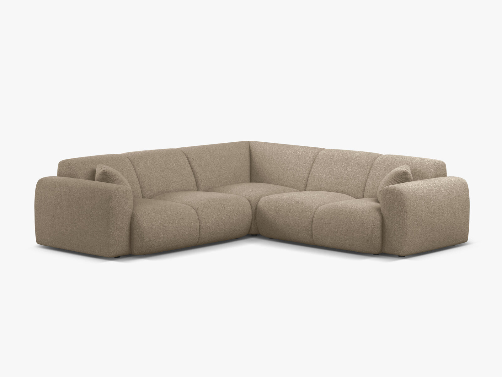 Micadoni Ecksofa Molino 5-Sitzer Chenille Eden Dunkelbeige