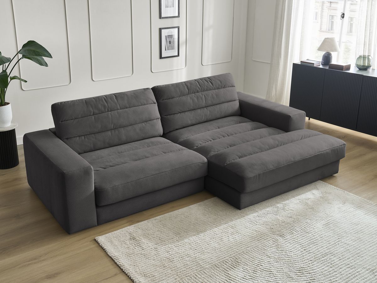 Bobochic Sierra Ecksofa Samt Schwarz Ecke rechts