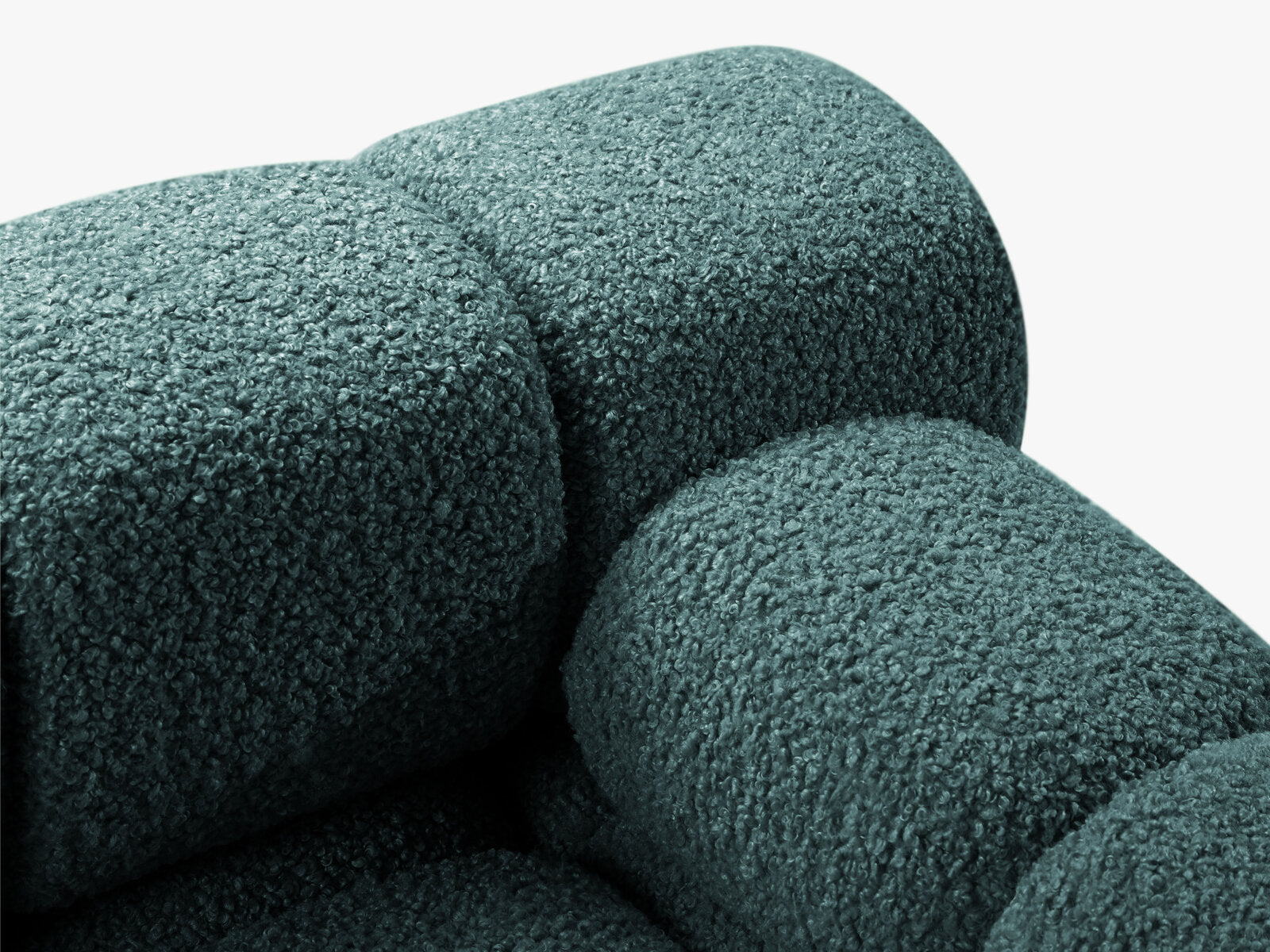Micadoni Modulares Ecksofa Bellis 4-Sitzer Rechts Boucle Rolf Petrol