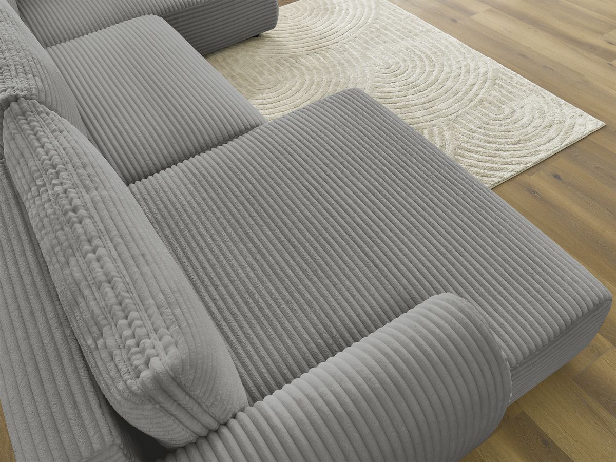 Bobochic Lucien Wohnlandschaft Breitcord weich Dunkelgrau Ecke links