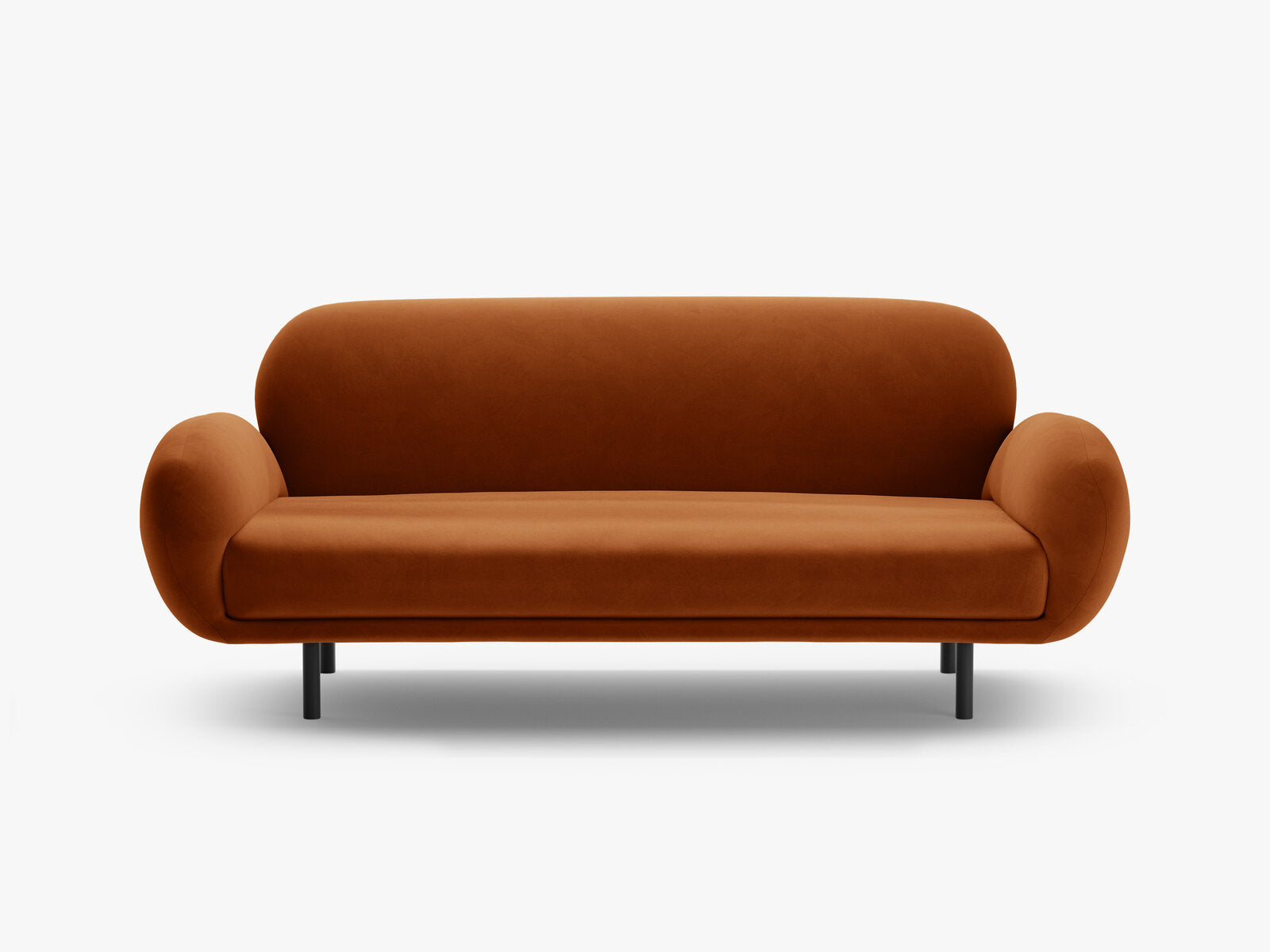 Micadoni Sofa Poppy 2-Sitzer große Version Samt Casino Terrakotta