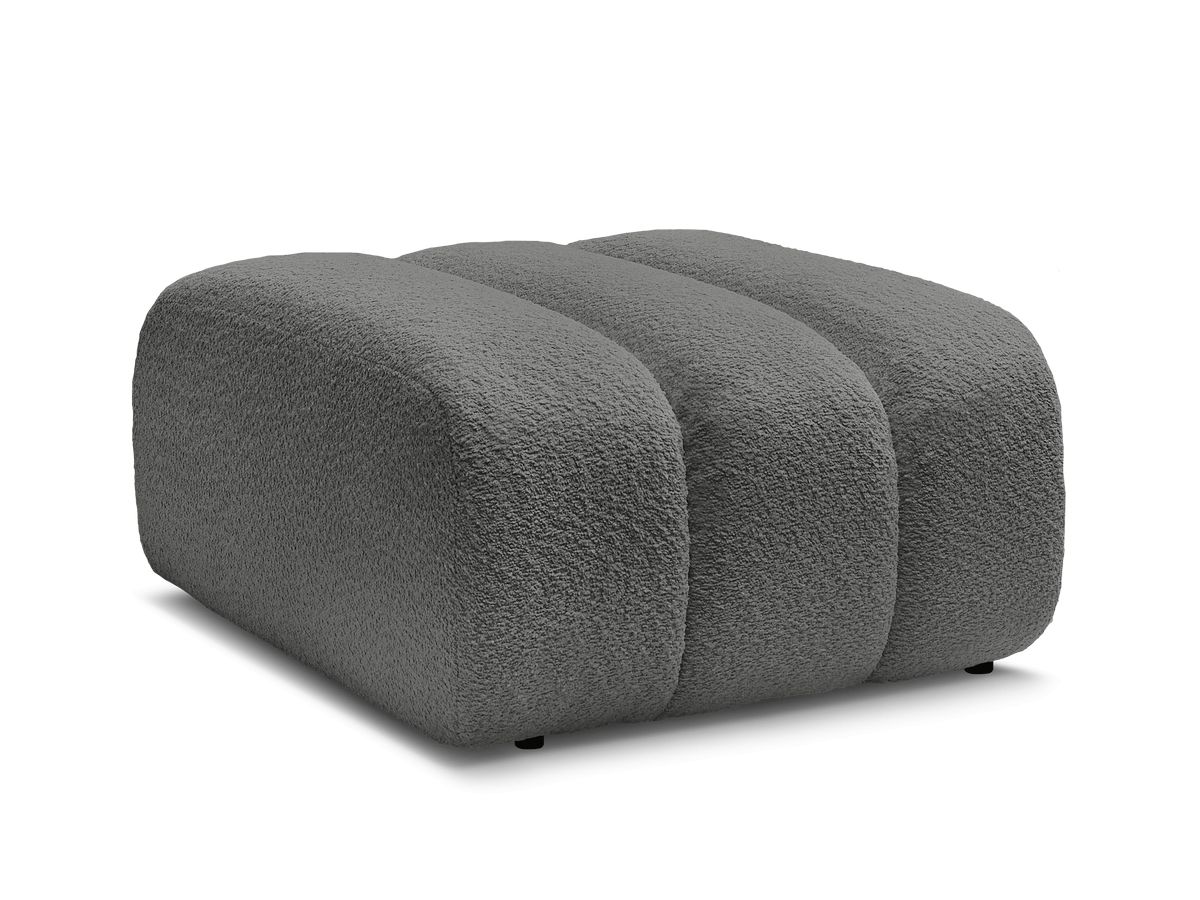 Bobochic Talia Pouf Bouclé-Stoff Dunkelgrau