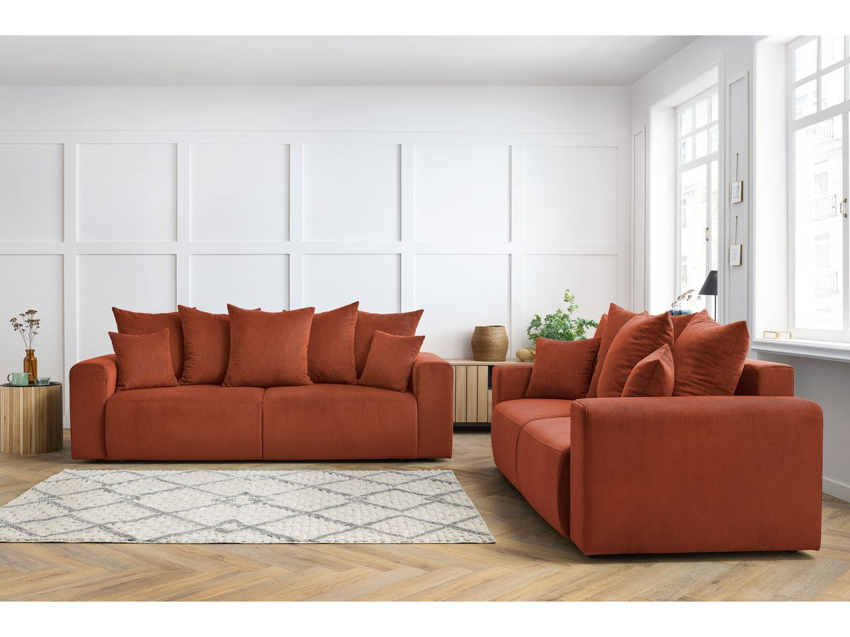 Bobochic Envy Sofa 5-Sitzer Cordsamt Orange