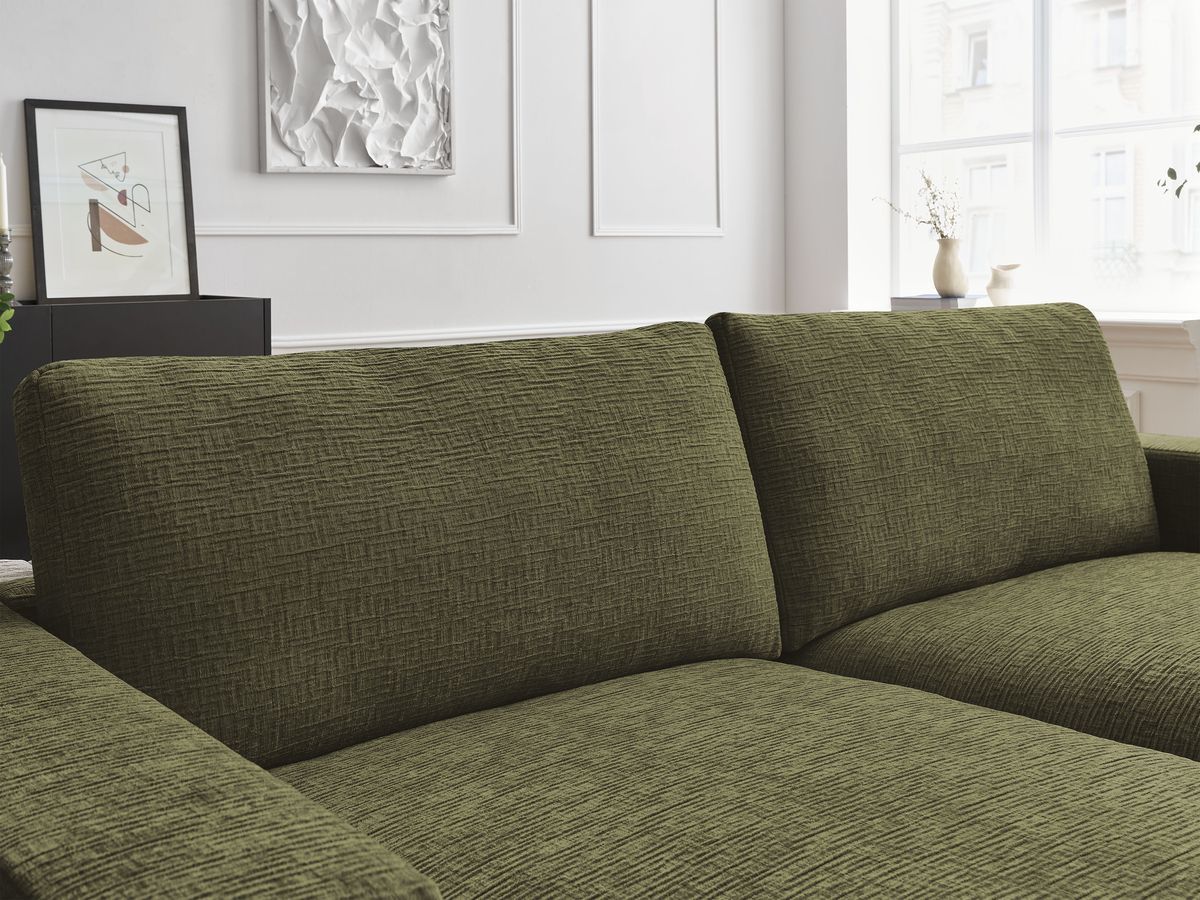 Bobochic Leonard Sofa 4-Sitzer 234 × 159 cm Strukturstoff Grün
