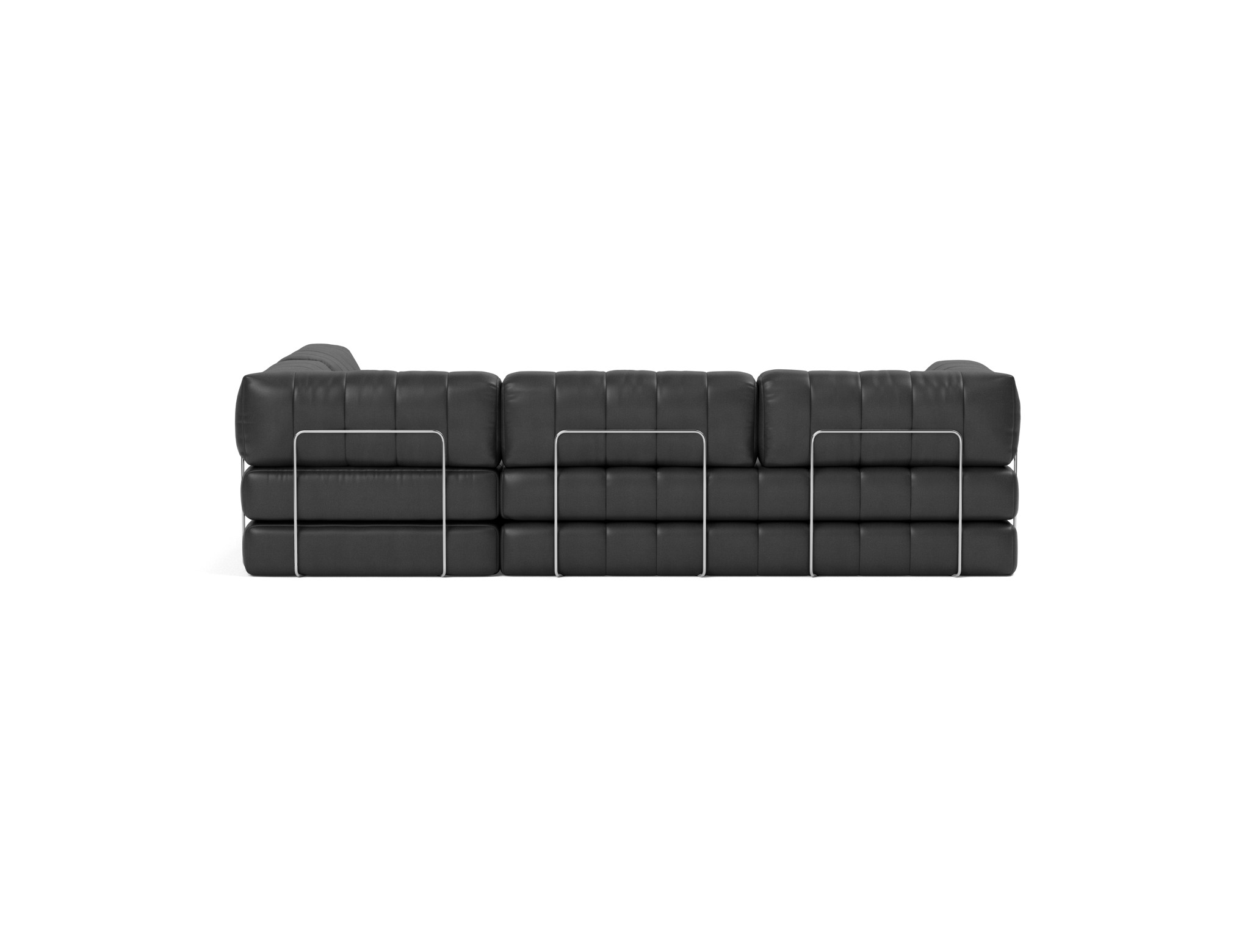 Eck-Schlafsofa CozyPad L-Form mit Armlehne Lederoptik Faunal 550-Black