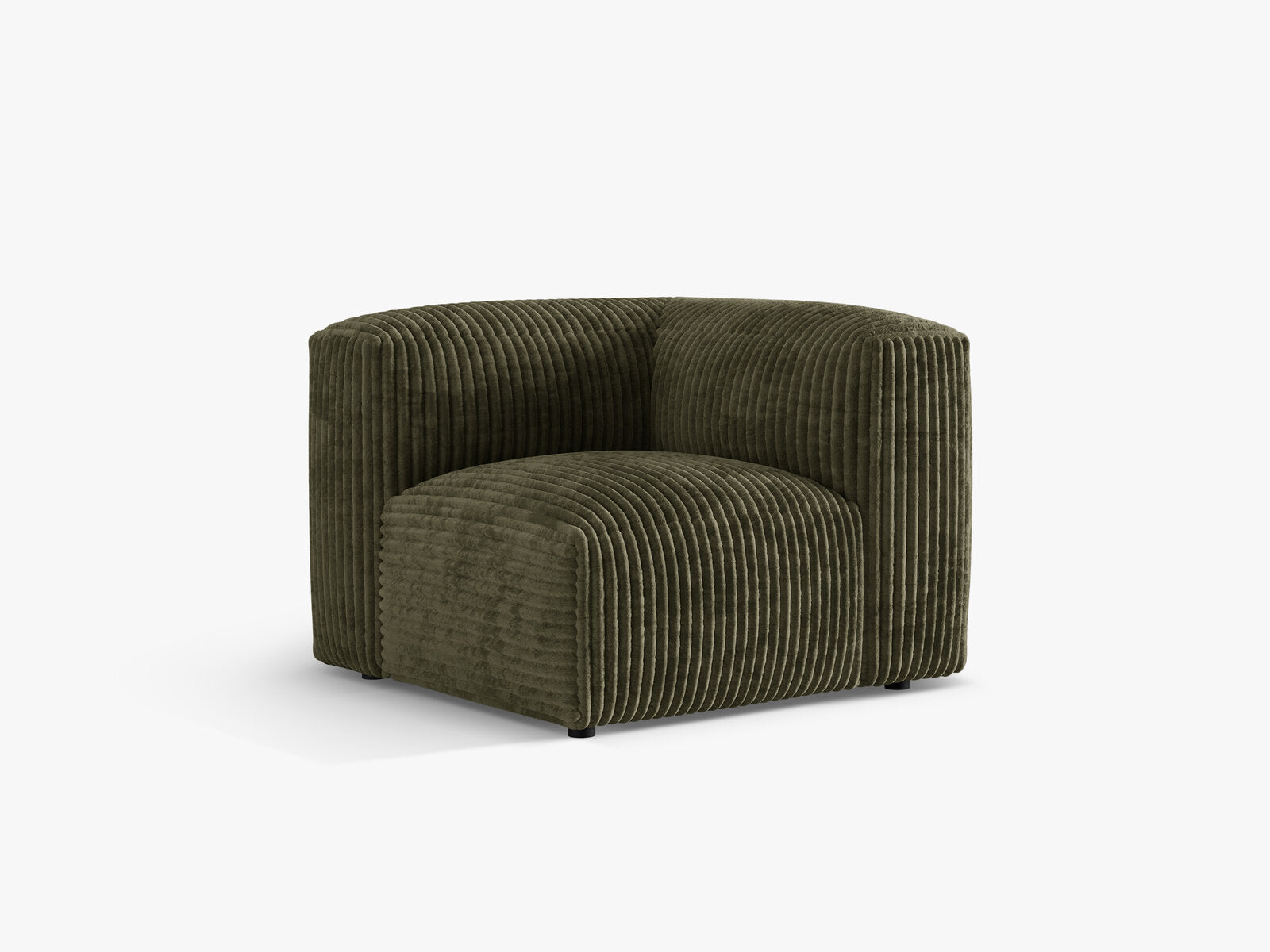 Micadoni Eckmodul Martina 1-Sitzer Klein Kord Tilia Moßgrün