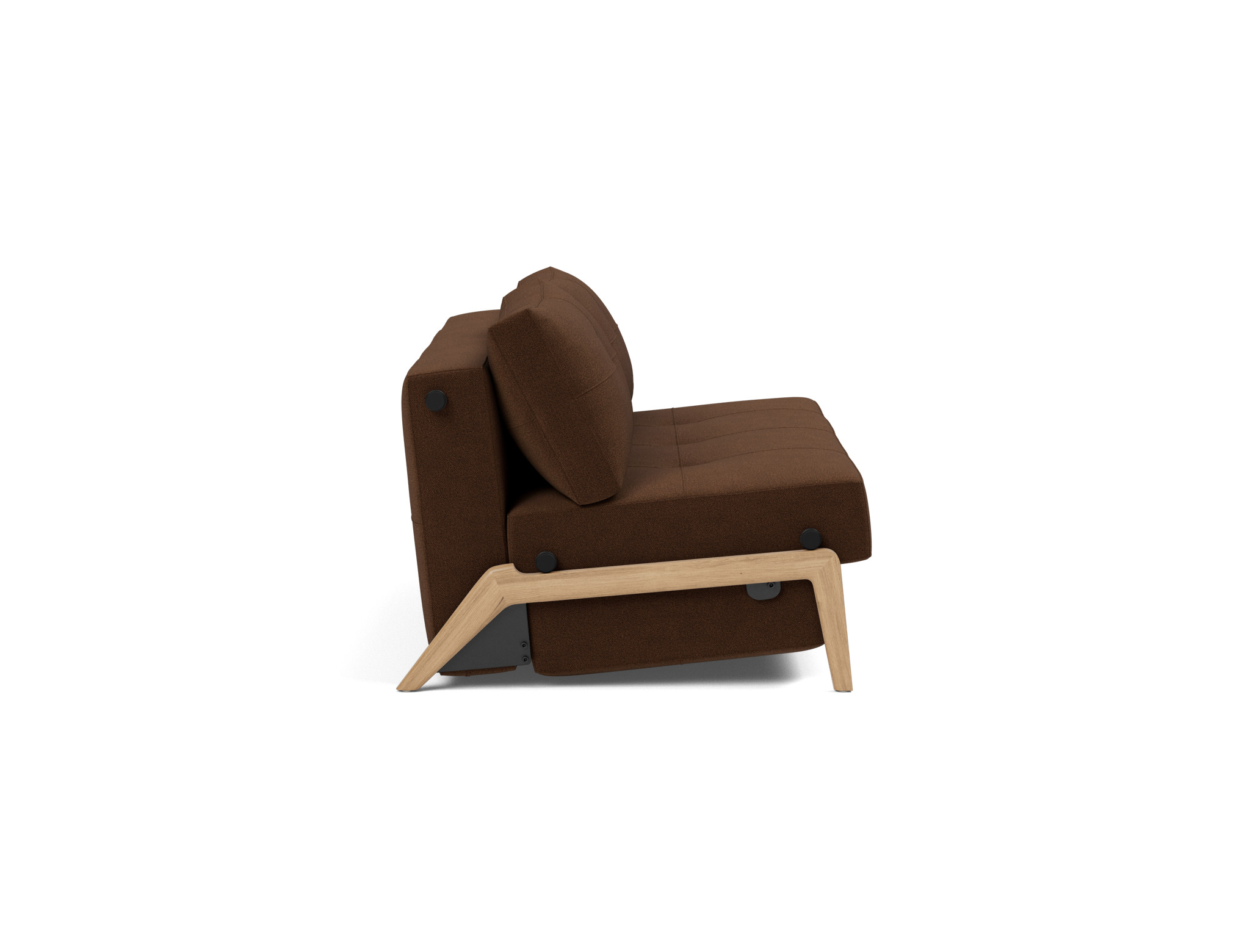 Schlafsofa Cubed 160 Strukturierter Stoff Taura 359-Cappuccino Beine Eiche