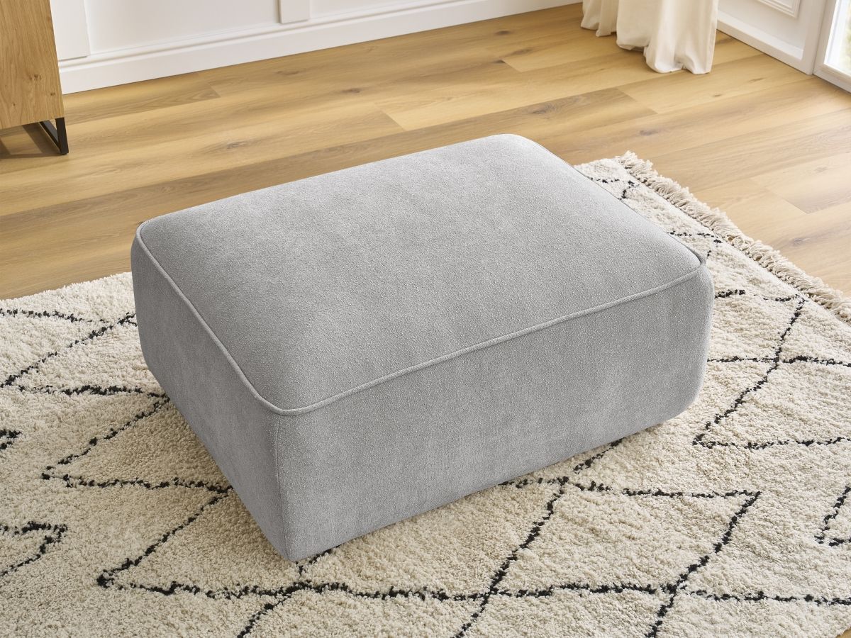 Bobochic Zephyr Pouf Strukturstoff Hellgrau