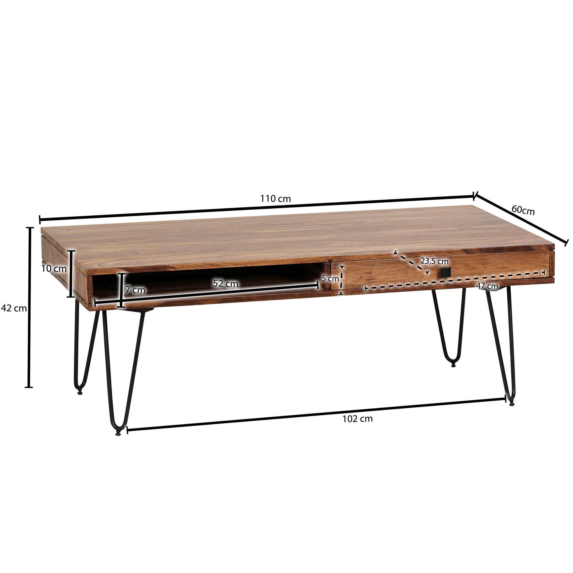 Couchtisch Agdenes Massivholz Sheesham