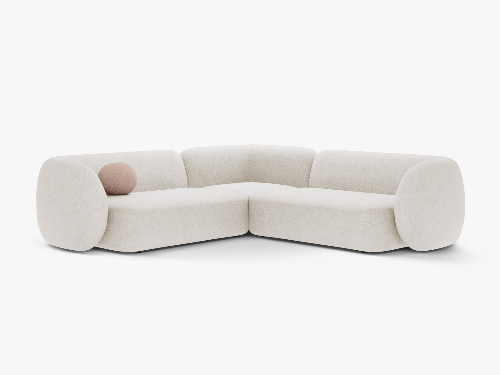 Micadoni Ecksofa Kate 5-Sitzer Boucle Weiß