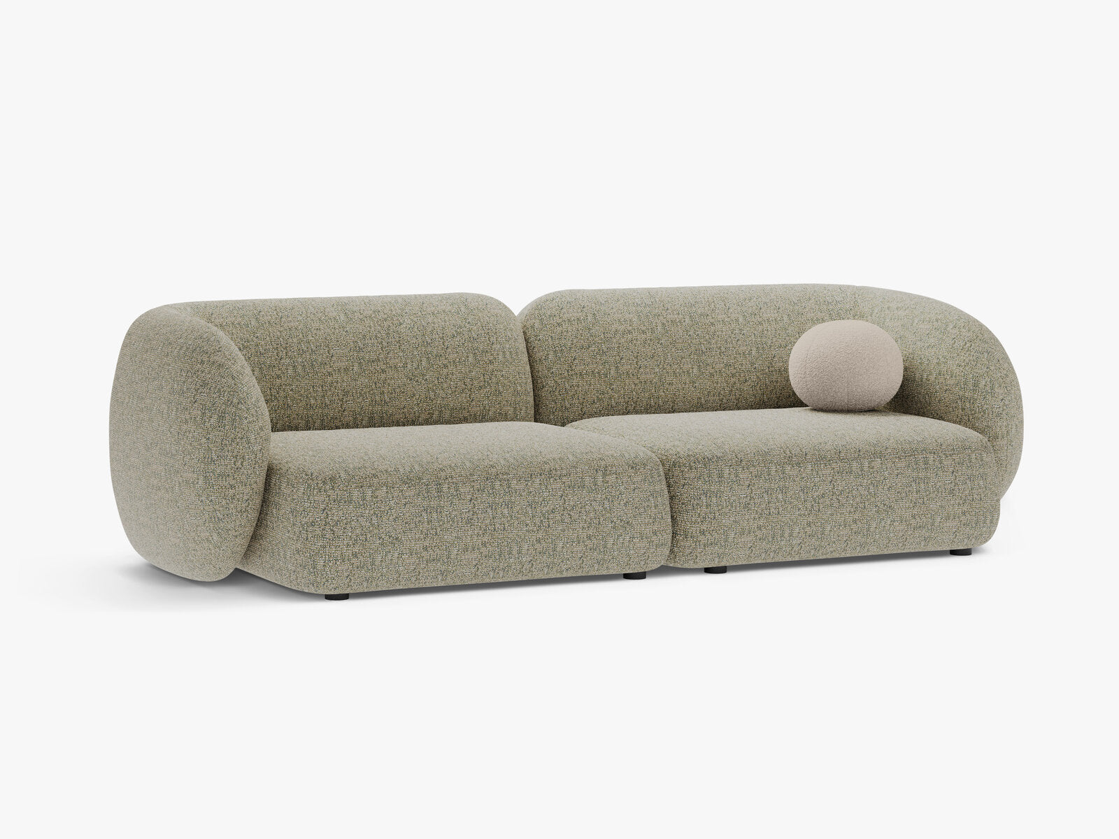 Micadoni Sofa Kate 4-Sitzer Strukturierter Stoff Moßgrün Melange
