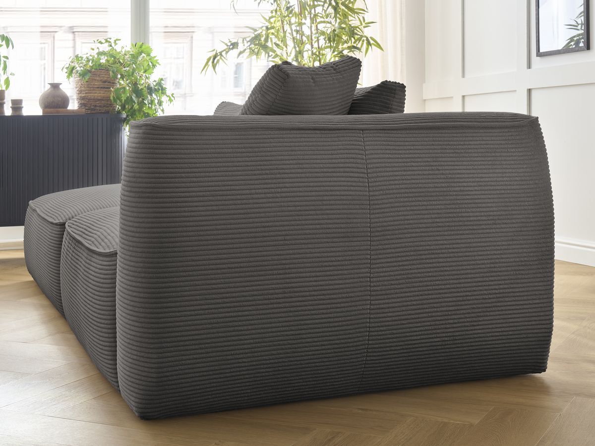 Bobochic Leopold Sofa 3-Sitzer Cordsamt Taupe Armlehne rechts