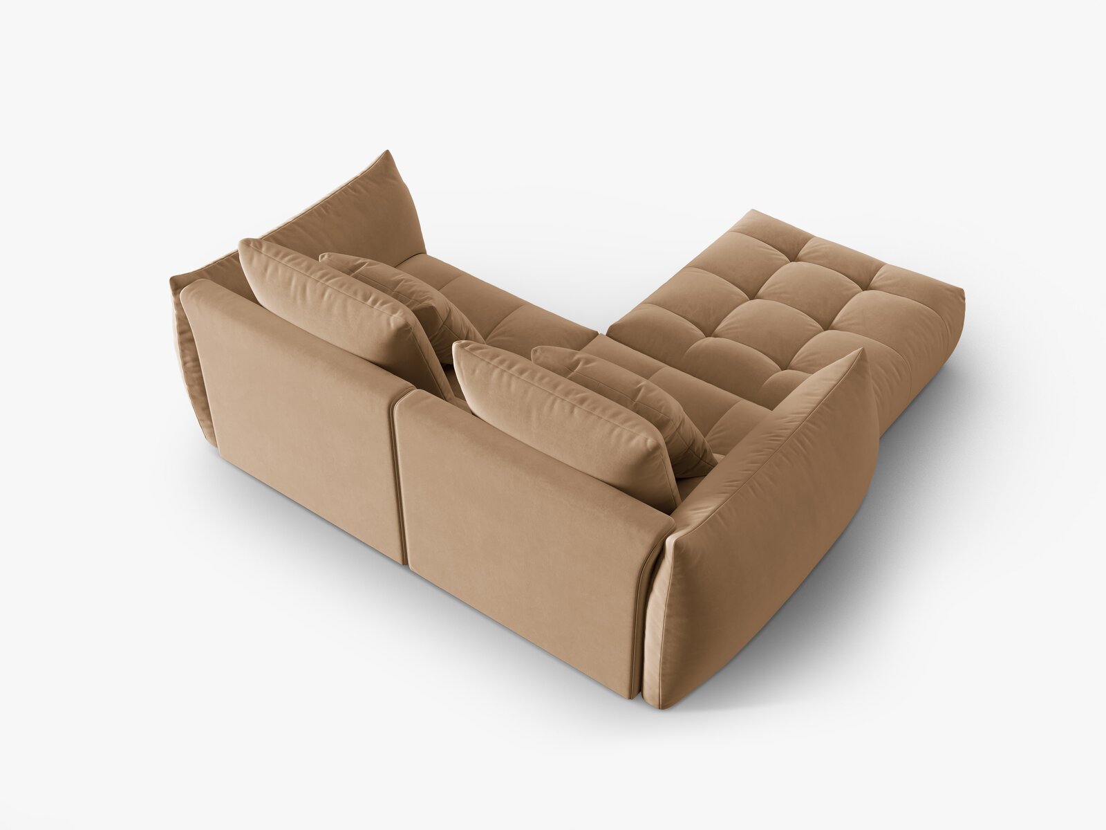 Micadoni Ecksofa Bloom 3-Sitzer Samt Sand