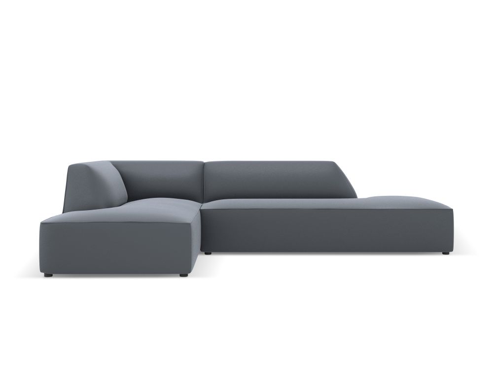Cosmopolitan Design Ecksofa Siena 4-Sitzer offen Kunstleder Pacifico Dunkelblau Links