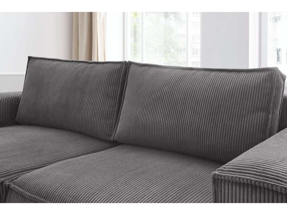 Bobochic Nihad Ecksofa Cordsamt Dunkelgrau Ecke links
