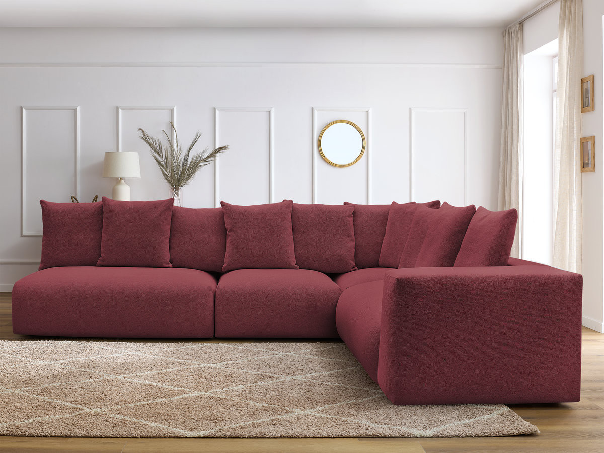 Bobochic Voltaire Ecksofa 322 × 268 cm Melange-Stoff Rot Ecke links