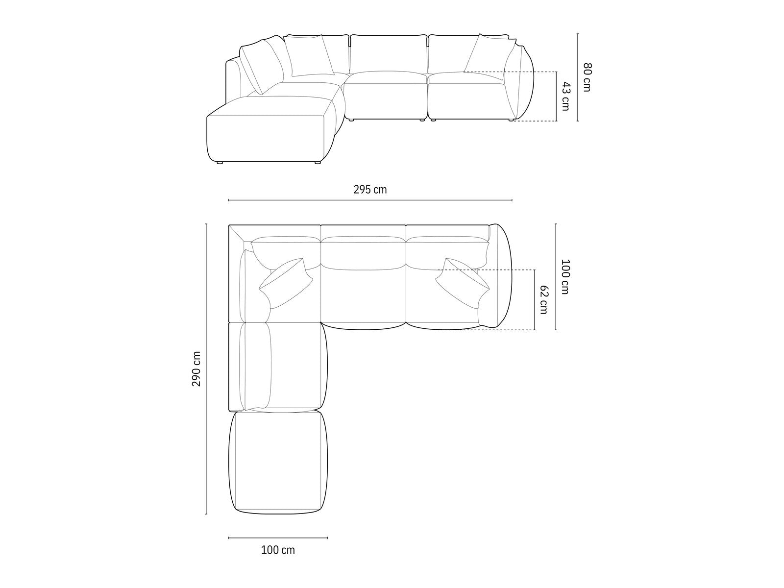 Micadoni Modulares Ecksofa Chris 4-Sitzer Links Samt Terrakotta