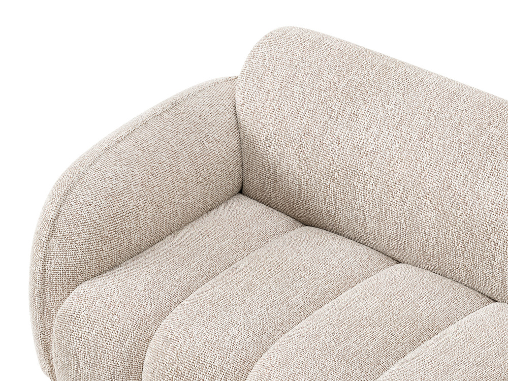 Cosmopolitan Design Ecksofa Bilbao 3-Sitzer kleine Version Boucle Miles Beige Rechts