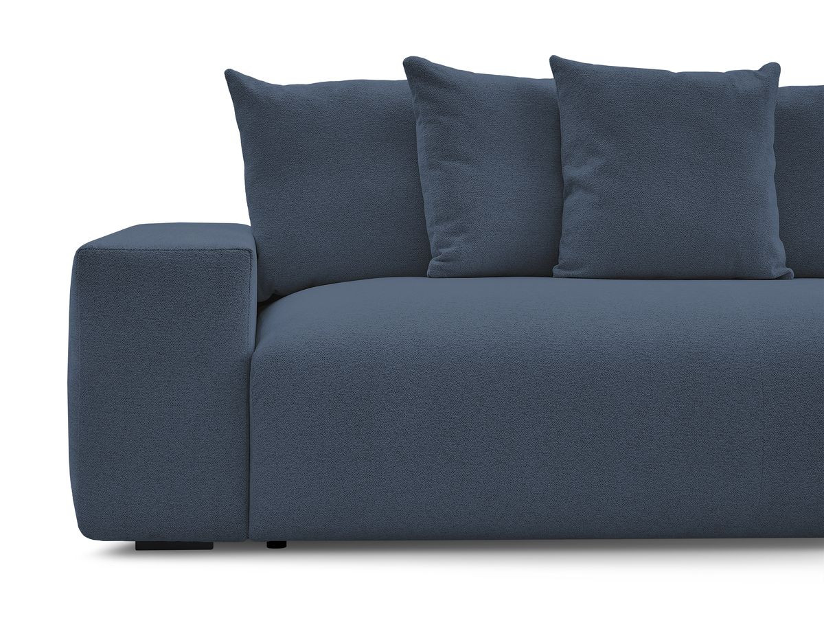 Bobochic Voltaire Schlafsofa 3-Sitzer mit Bettkasten Melange-Stoff Dunkelblau