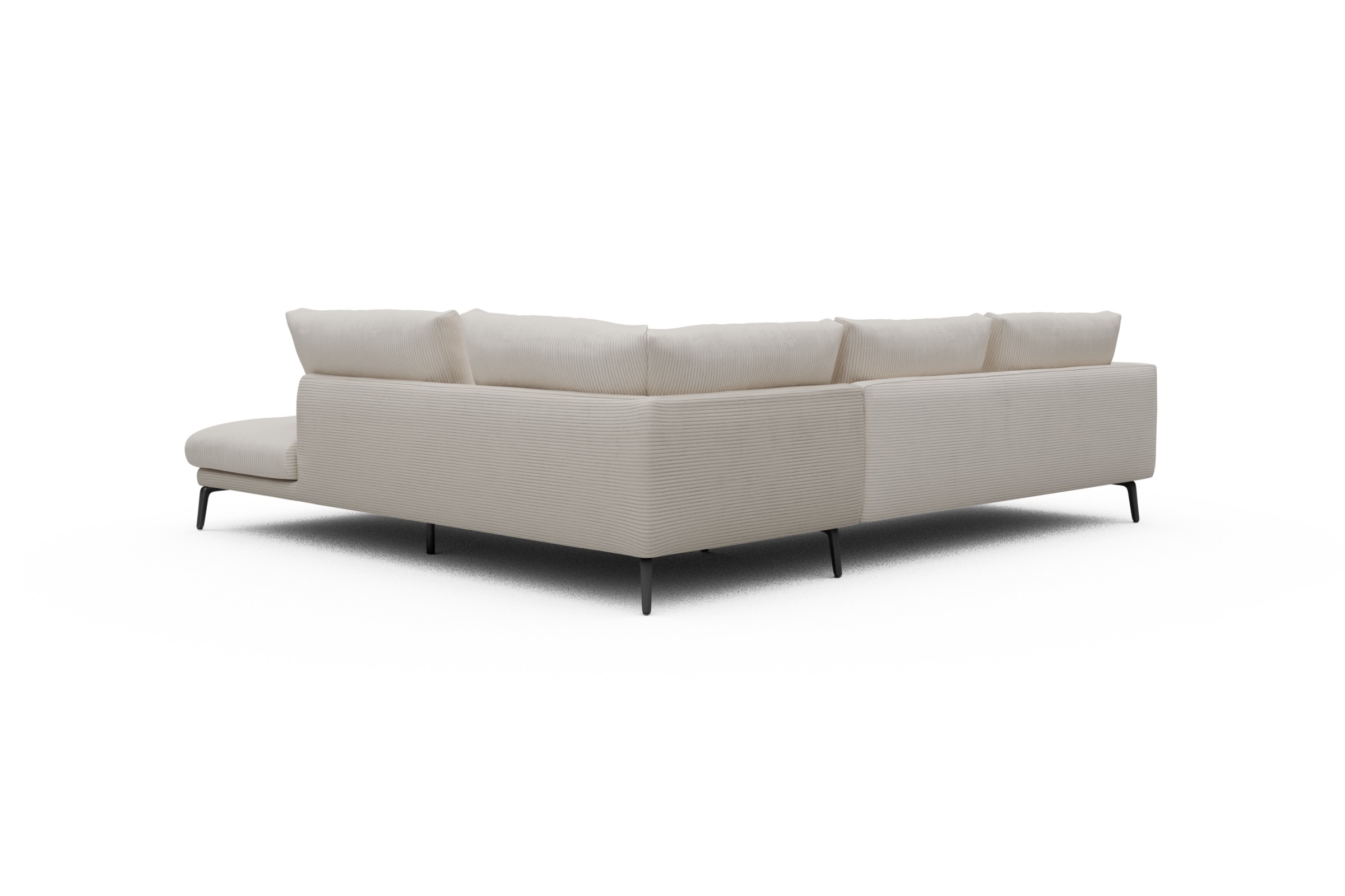 Ecksofa Karl Relax-Ecke rechts mit 2,5-Sitzer Corduroy-Ivory