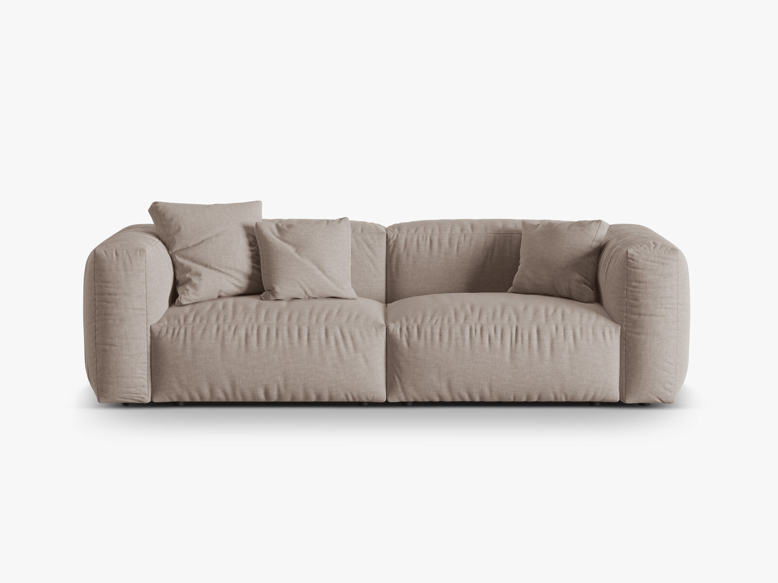 Micadoni Sofa Martina 3-Sitzer Strukturierter Stoff Boston Dunkelbeige