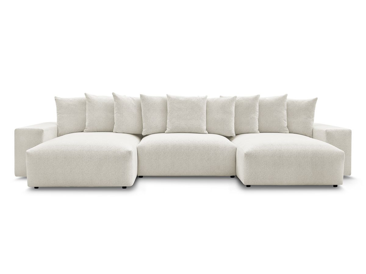 Bobochic Voltaire Wohnlandschaft 420 × 174 cm Melange-Stoff Weiß