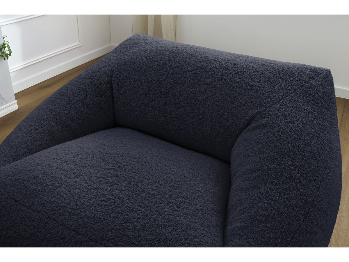 Bobochic Lilibet Pouf Bouclé-Stoff Dunkelblau