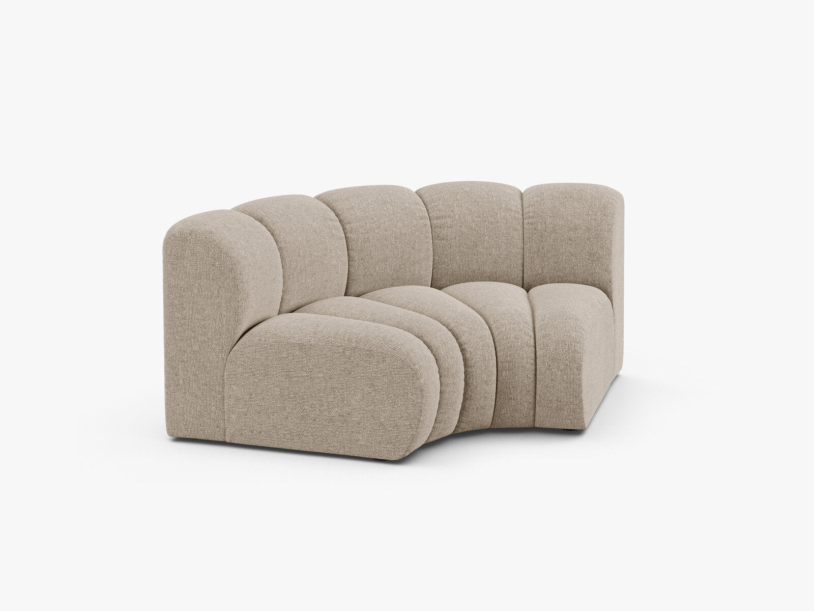 Micadoni rundes Eckmodul Lupine Chenille Eden Dunkelbeige