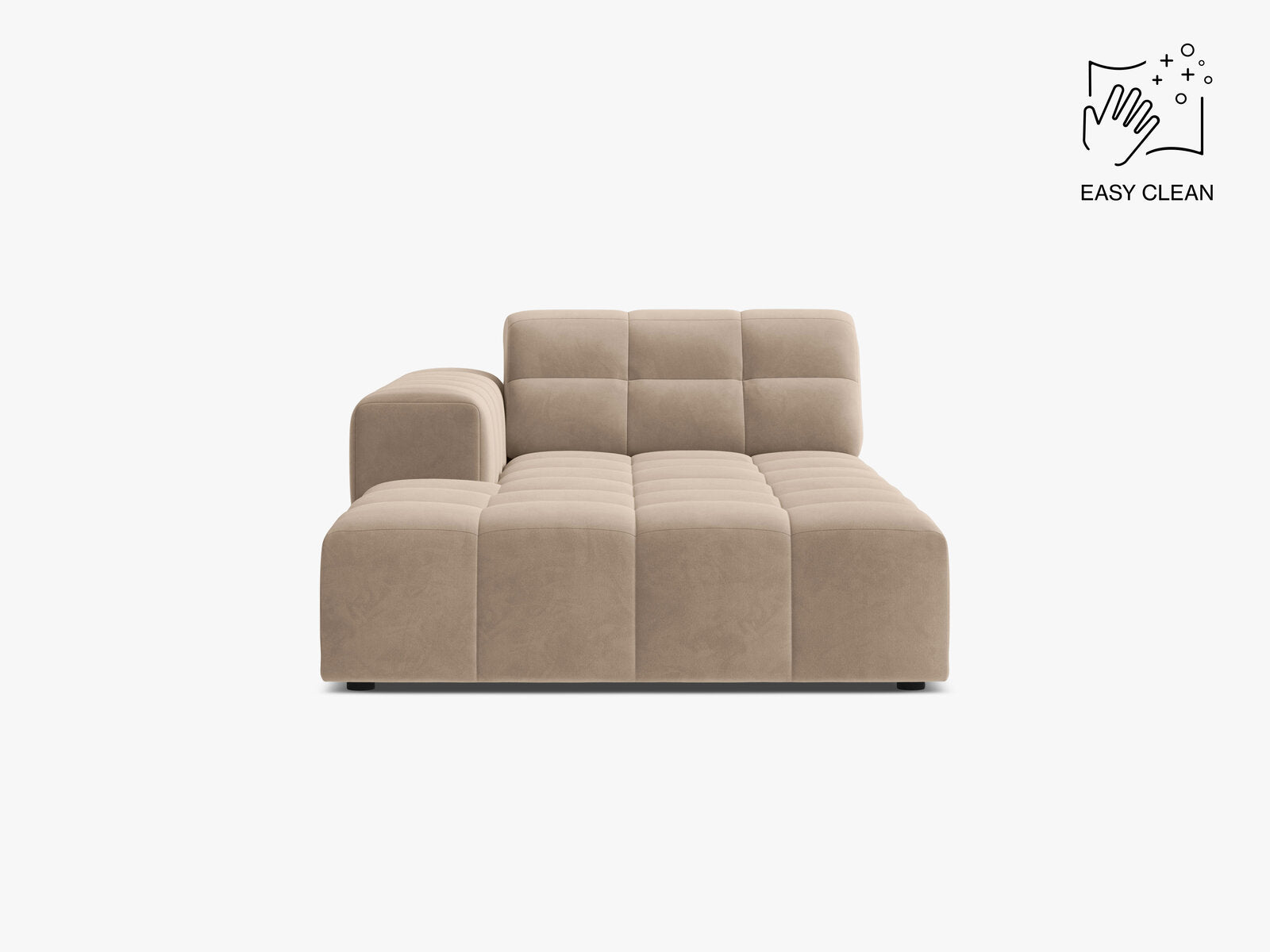 Micadoni Jennifer Chaiselongue Links Samt Venus Beige