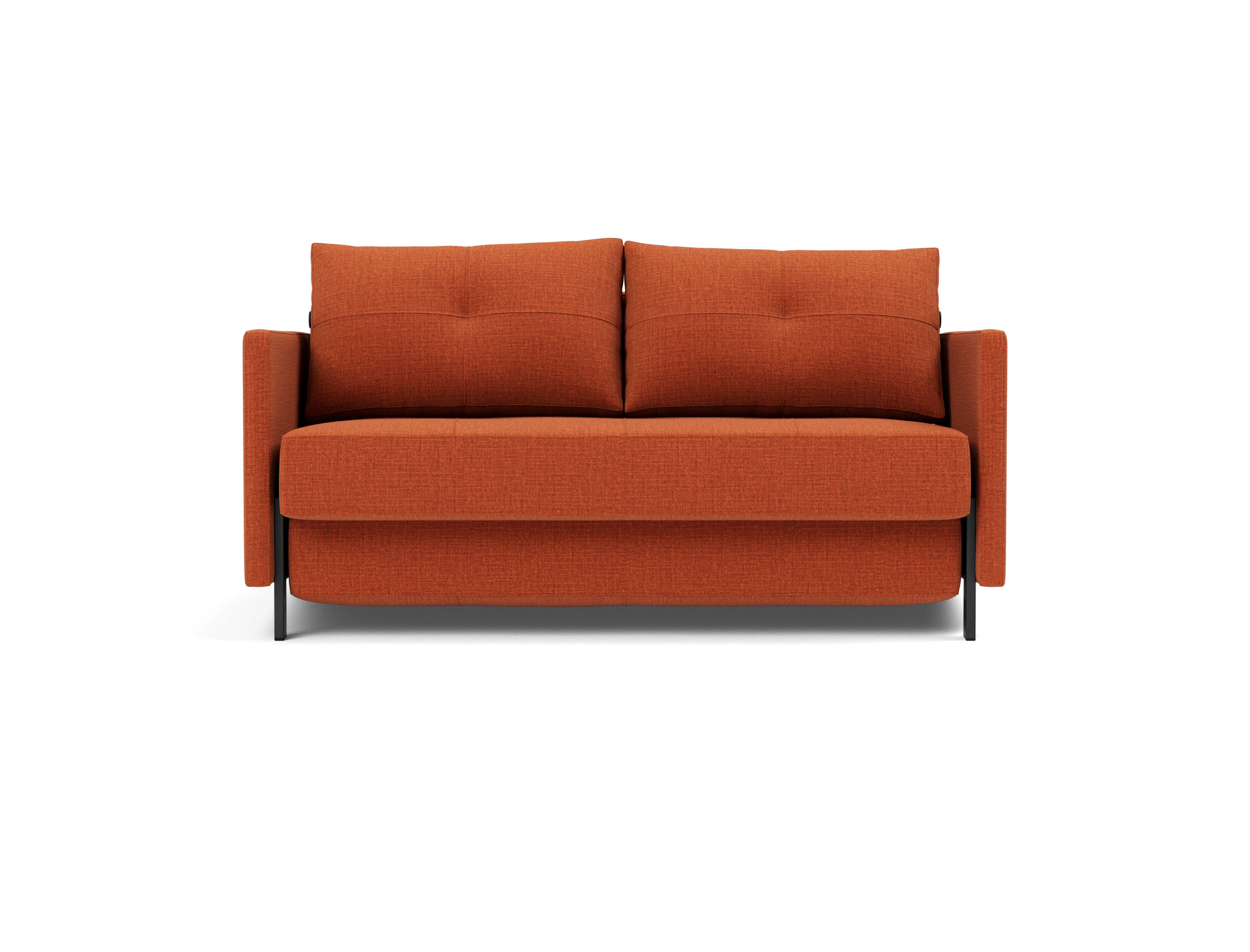 Schlafsofa Cubed mit Armlehnen 140 Chenille Esina 412-Rust-Orange