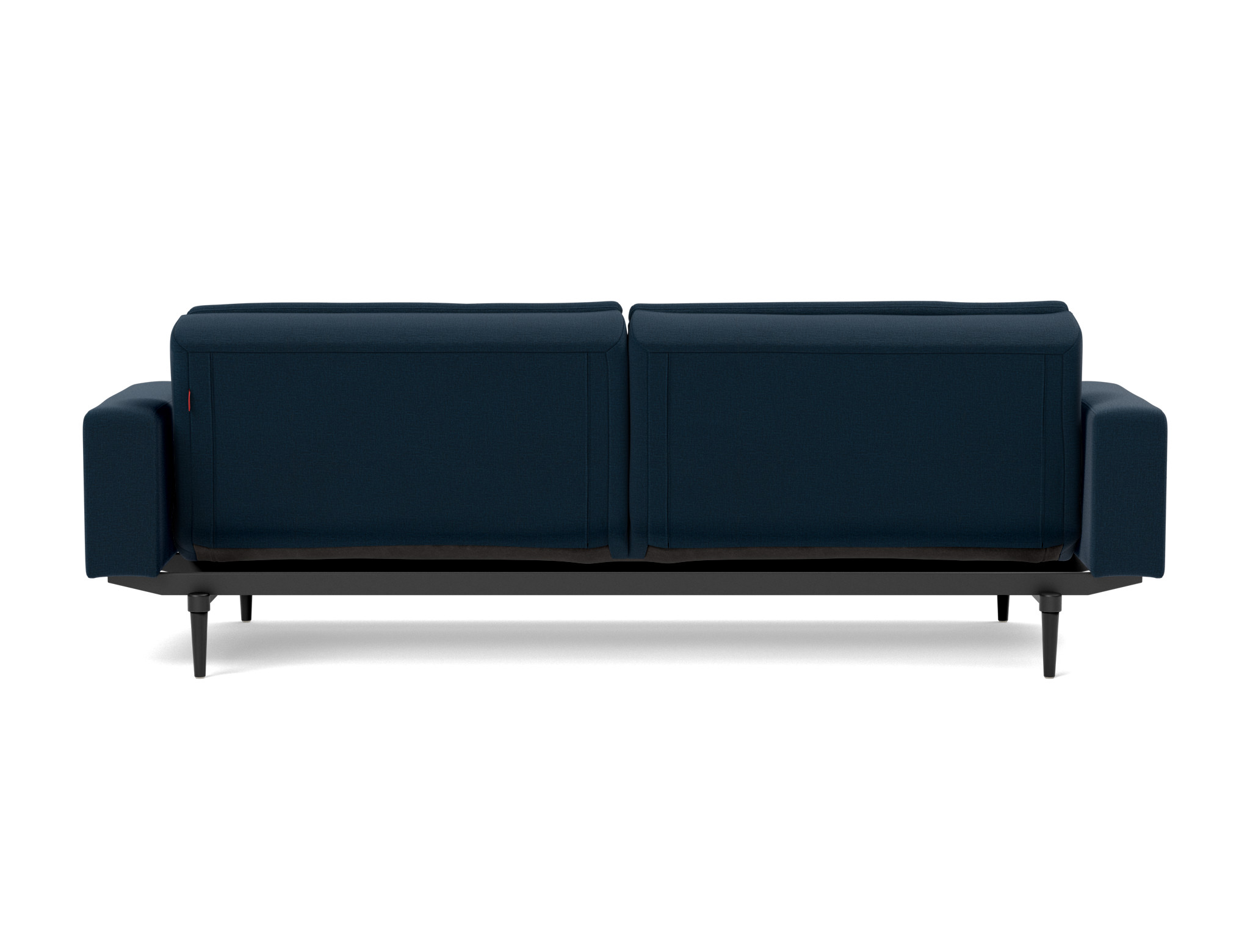 Schlafsofa Dublexo mit Armlehnen Flachgewebe Mixed Dance 528-Blue Beine Styletto Eiche schwarz