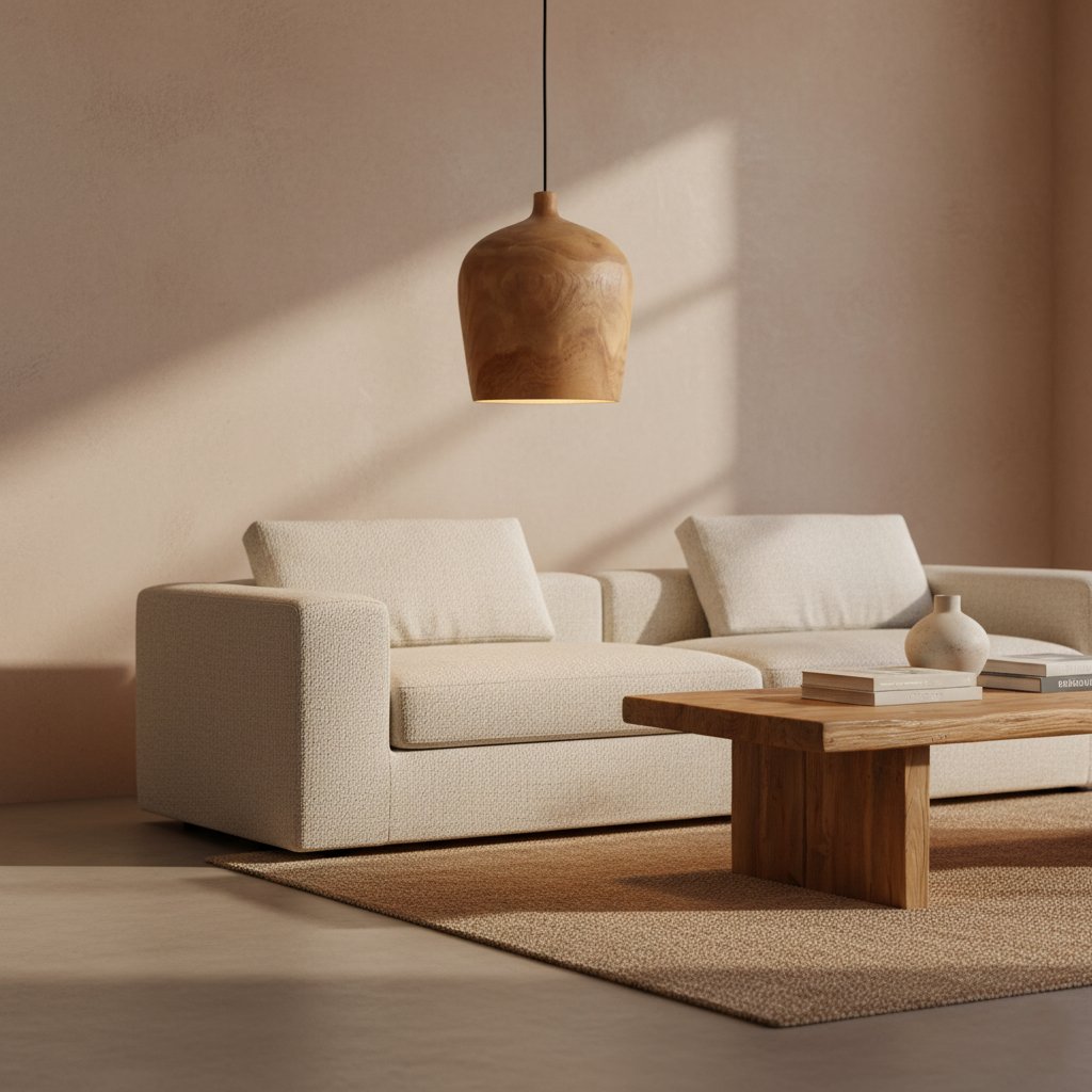 Raw Materials Pendelleuchte Dome/Bottle Teak