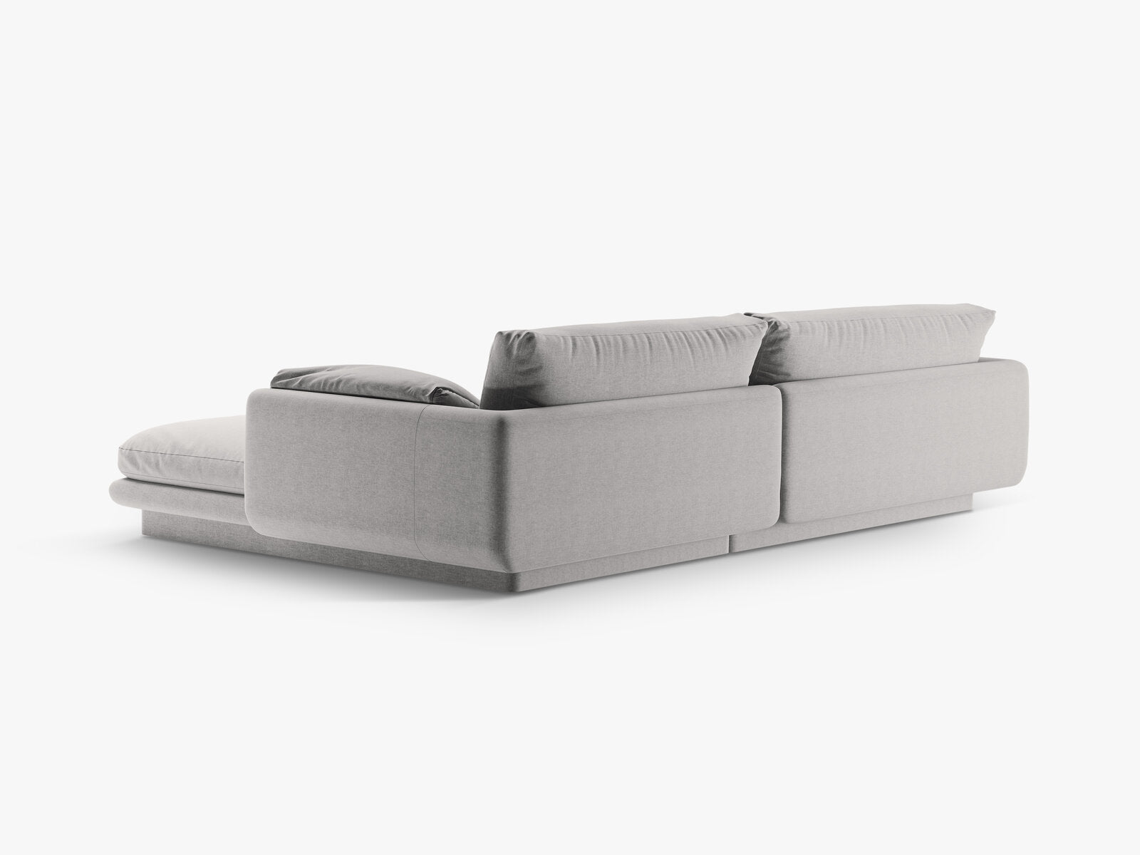 Micadoni Ecksofa Torino 4-Sitzer Links Strukturierter Stoff Hellgrau