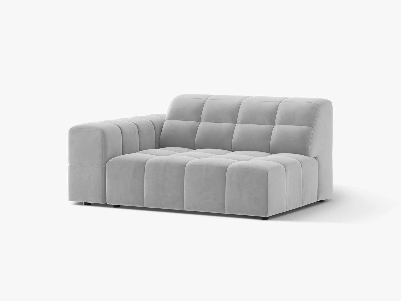 Micadoni Jennifer Sofamodul XL Links Samt Bluvel Silber