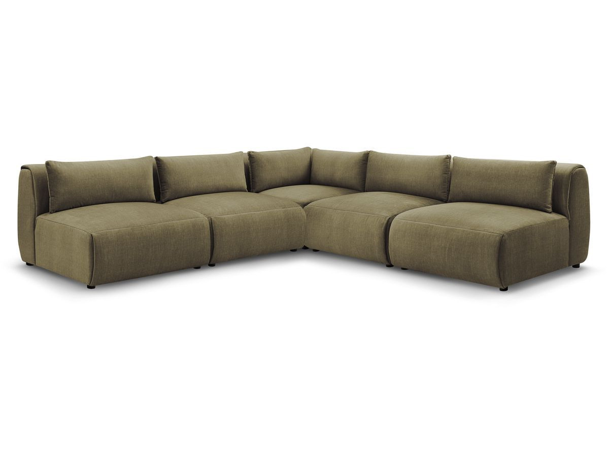 Bobochic Jeanne Ecksofa 299 × 299 cm Samt Grün