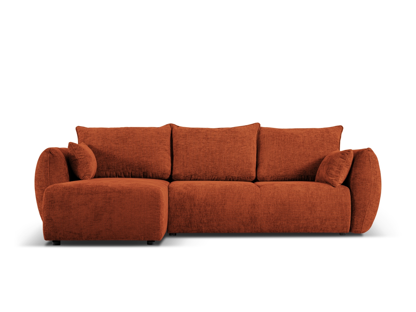 Cosmopolitan Design Ecksofa Matera 4-Sitzer mit Schlaffunktion Chenille Eden Ziegel Links