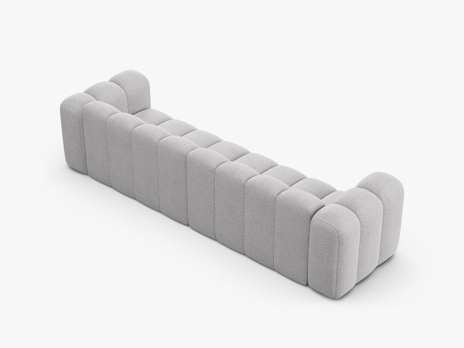 Micadoni Modulares Sofa Lupine 4-Sitzer Boucle Baloo Hellgrau