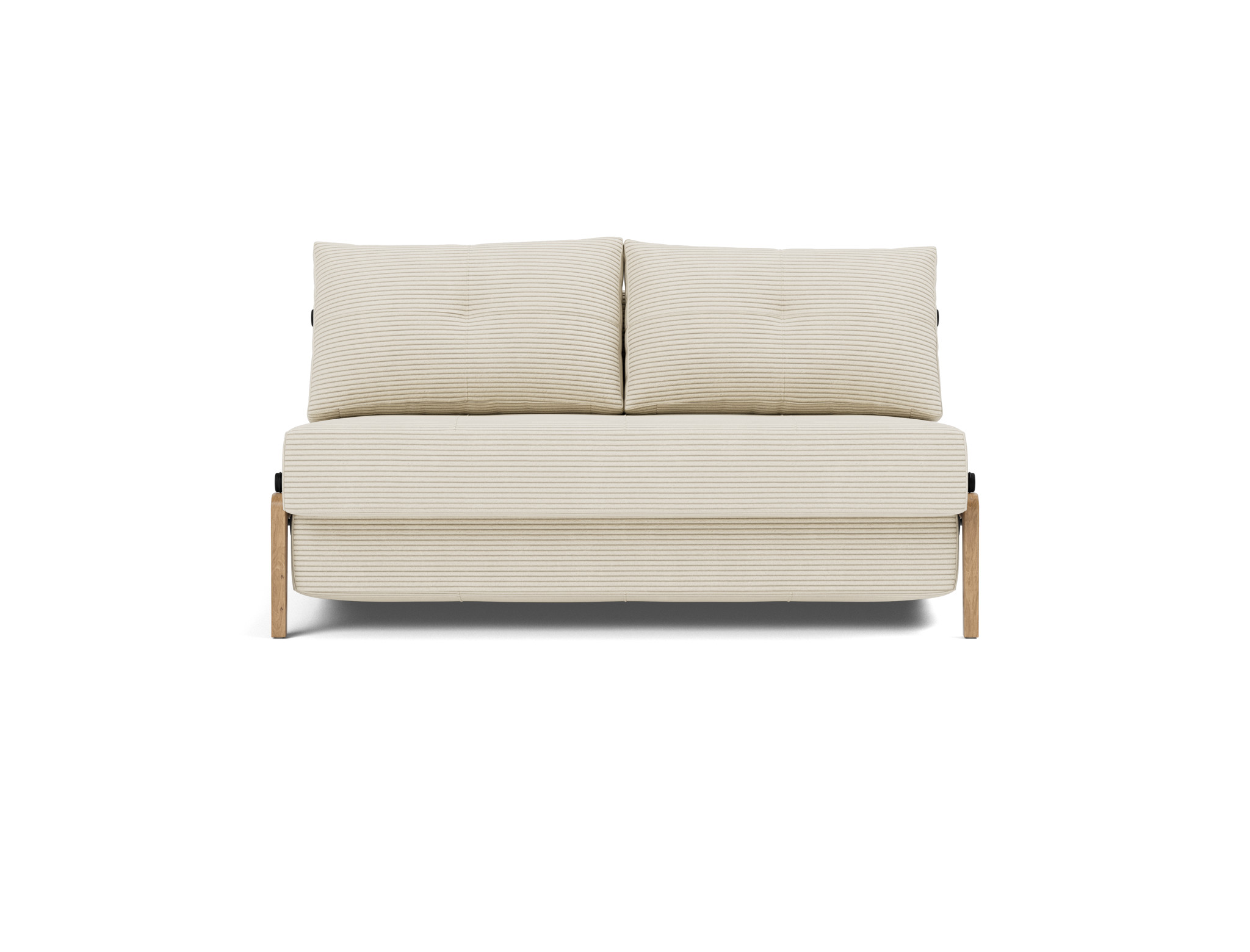 Schlafsofa Cubed 140 Kord Corduroy 594-Ivory Beine Eiche