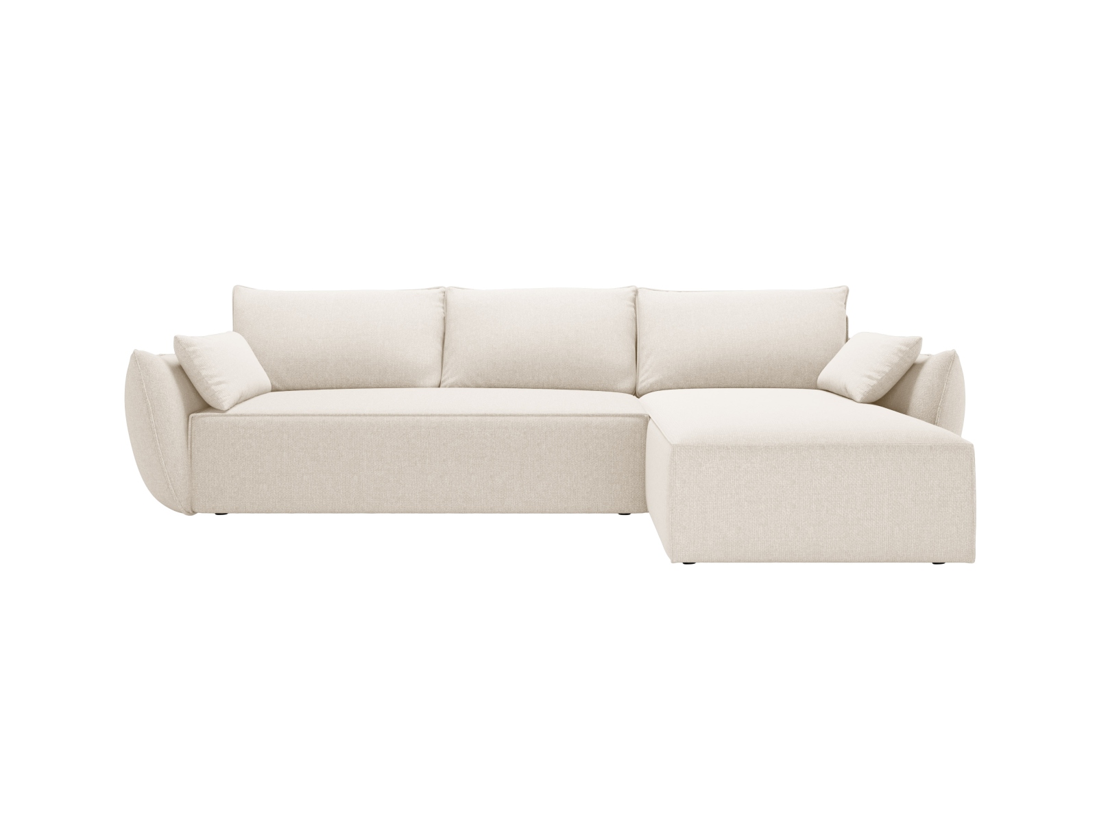 Micadoni Ecksofa Kaelle 4-Sitzer mit Schlaffunktion Rechts Chenille Helles Beige