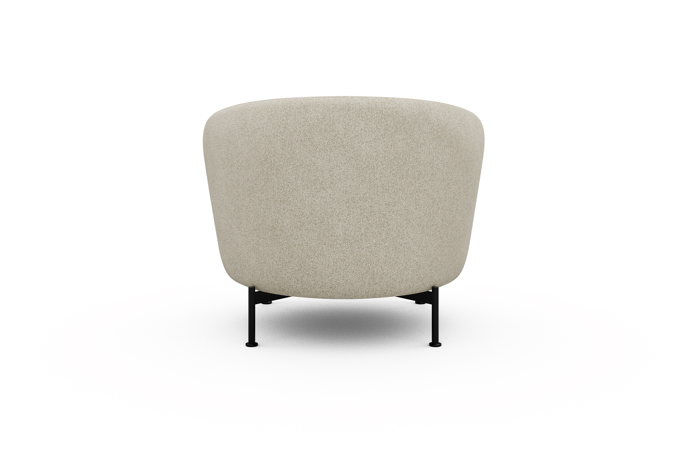 Sessel Ronda X-Metallgestell Schwarz Boucle-Off-White
