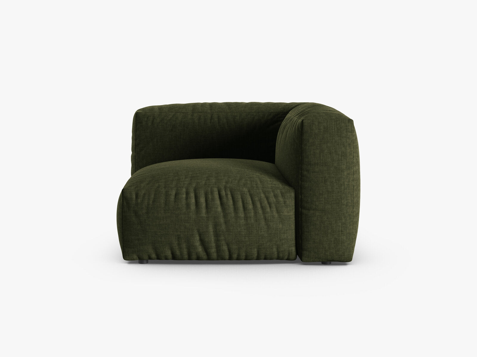 Micadoni symmetrisches Eckmodul Martina 1-Sitzer 90cm Sitztiefe Strukturierter Stoff Boston Grün