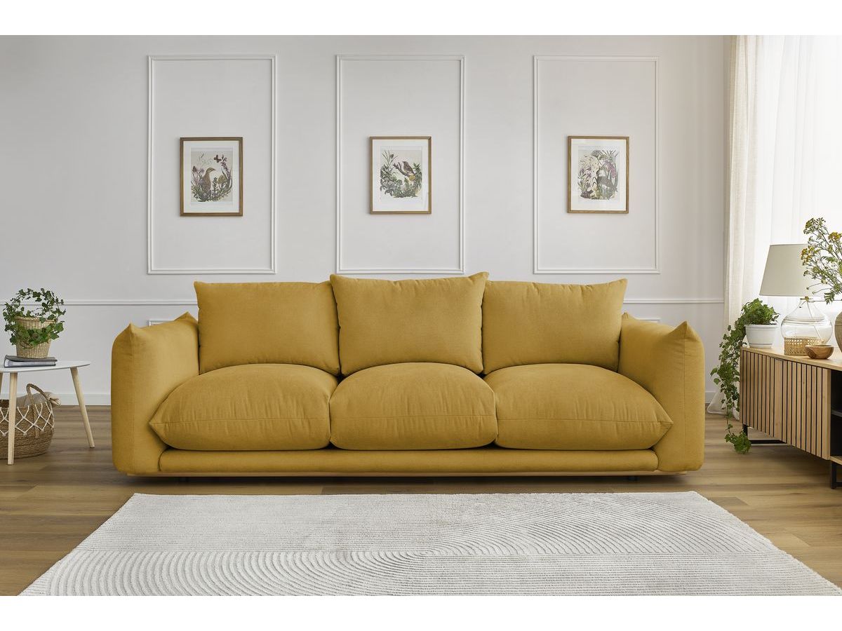 Bobochic Ernest Sofa 3-Sitzer 265 × 106 cm Stoff Gelb