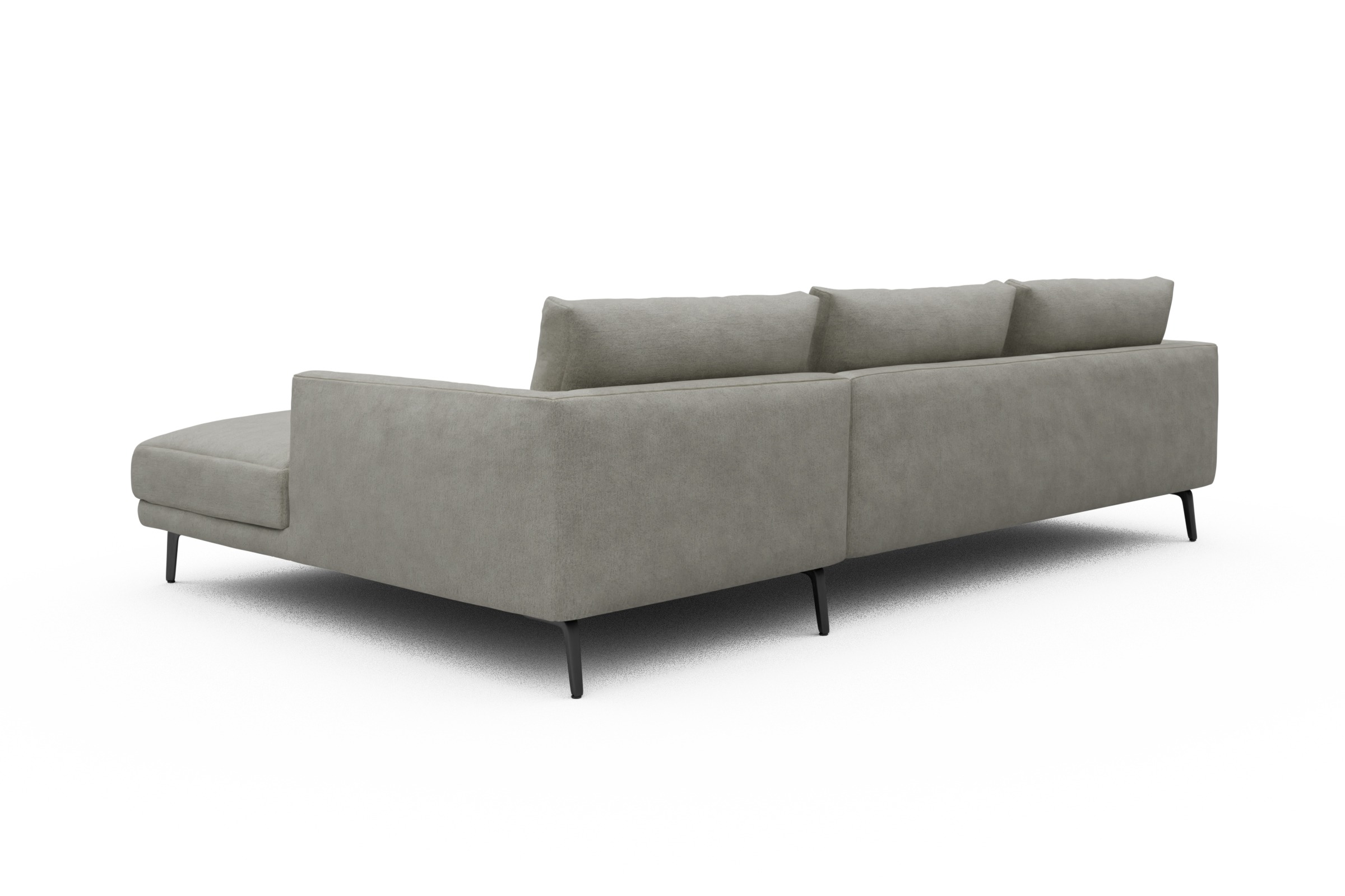 Ecksofa Karl Chaiselongue rechts mit 2,5-Sitzer Carreno-Moon-Stone-White